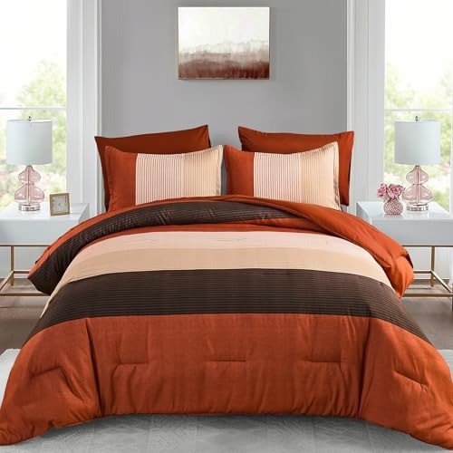 Boho burgundy striped queen - boho,