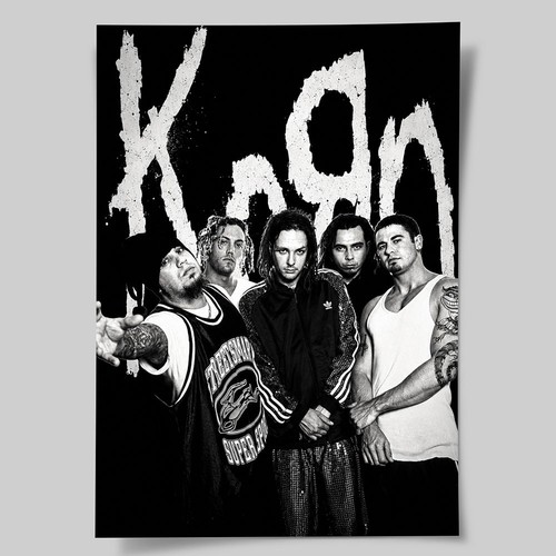 Korn poster black white - poster,