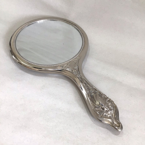 Vintage hand mirror - mirror, silver