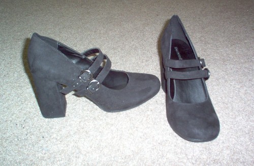 Black faux suede shoes - black, by