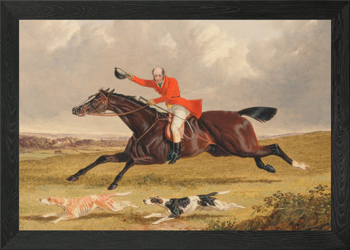 Fox hunt painting with horse - painting,