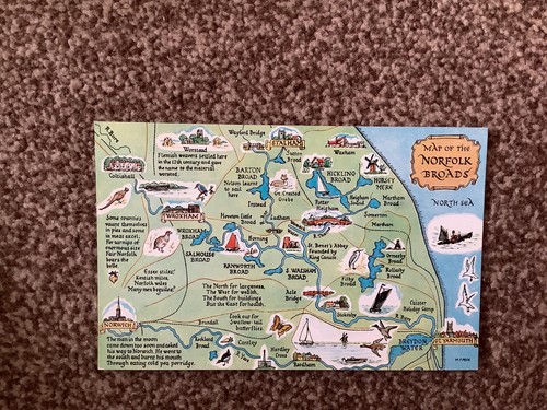 Vintage map norfolk broads - vintage,