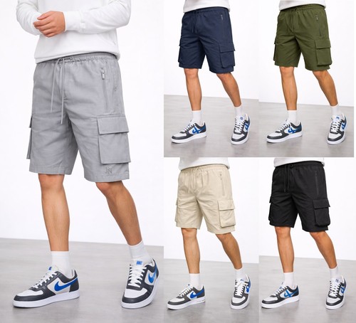 Mens cargo shorts elasticated - mens,