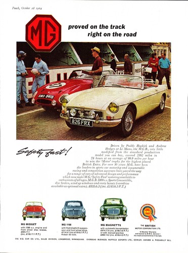 Vintage 1964 advert mgb - vintage,