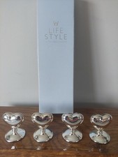 Wedgewood Heart Shaped Name Card Holders Silver Tone Set Of 4 Wedding Party