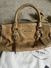 Authentic Prada Naturale Leather Cervo Messenger Handbag BN1180