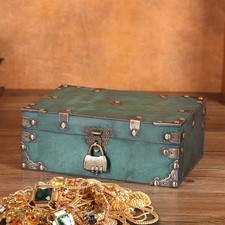 Vintage green treasure chest - treasure,
