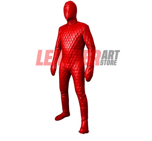 Red quilted leather full - leather,