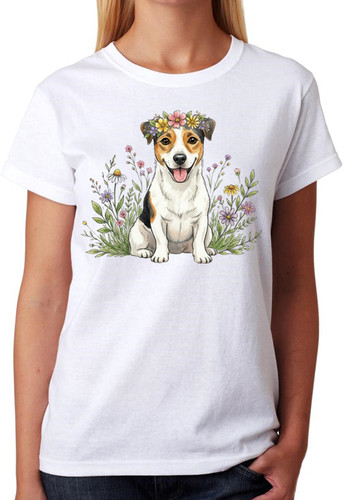 Floral jack russell terrier - floral,