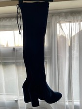 Topshop suede thigh high blue - high,