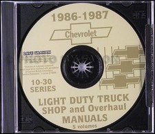 1987 Chevy Truck CD Shop Manual Pickup Blazer Suburban Van Silverado Chevrolet
