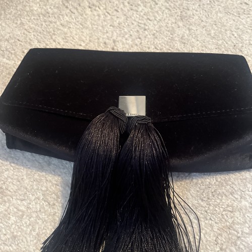 Ted baker black velvet clutch - black,