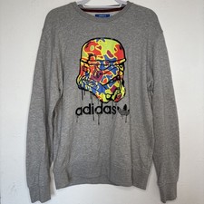 Adidas Originals Star Wars Stormtrooper Sweatshirt sz M grey Jumper Neon Drip