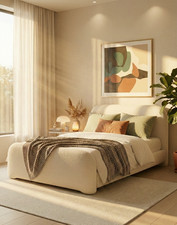 PLUSH VELVET OTTOMAN BED  GAS