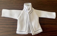 Sindy Sweetlife jacket 1981 white blue stitching Pedigree 44348 fit 12" doll