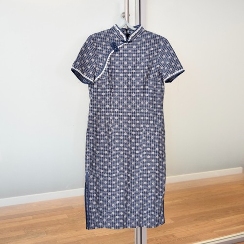 Blue plaid snowflake flora - blue,