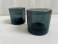2 x Iittala Kivi Grey Glass