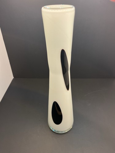 Tall white cased art glass - cased,