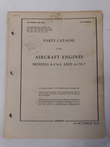 Continental models 170 - models, 0-170-3-7