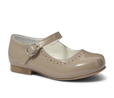 GIRLS MARY JANE SHOES SPANISH STYLE PATENT CAMEL OCCASION DRESS SUMMER UK 4