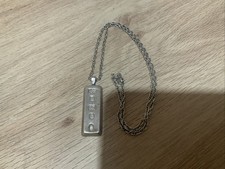 0.925 Sterling Silver Ingot Pendant Chain Hallmarked 41.14 Grams