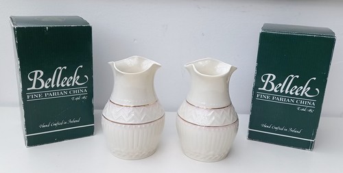 New pair belleek pottery - pair,