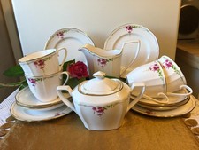 Spode Rare Bone China 'Rosetti' 18 Piece Tea/Coffee Set Hand Painted Pink Floral