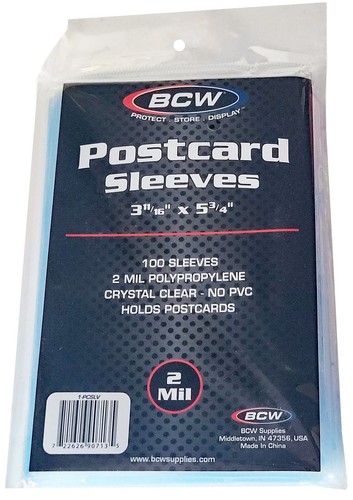 100 bcw postcard - bcw, sleeves