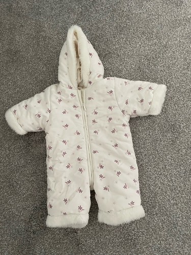 Baby snowsuit pink white - snowsuit, 3-6