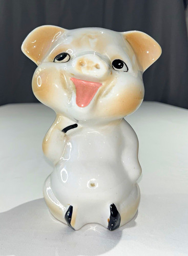 Ceramic pig figurine - ceramic, glossy