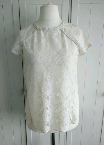 Zara cream lace blouse top - lace,