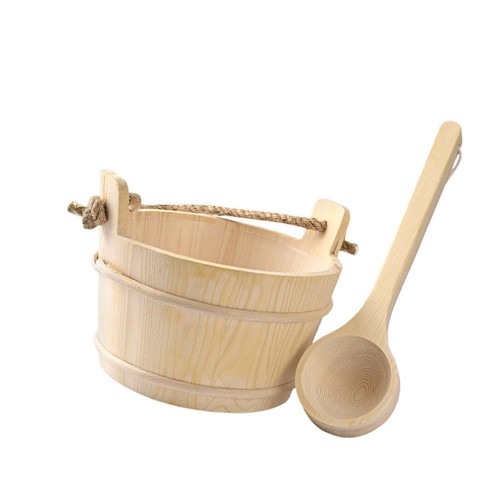 Wooden sauna bucket and ladle - sauna,