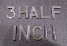 3 1/2" ALUMINIUM  NUMBER PLATE DIGITS / LETTERS    -  BLUEMELS, HILLS   1950s