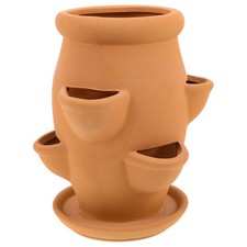 Terracotta strawberry pot - terracotta,