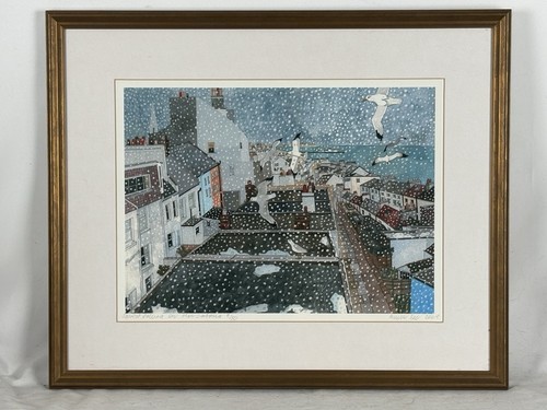 Framed ltd print snowy - print,