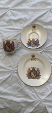 Queen Elizabeth II Coronation Cup, Saucer & Plate Set 1953 Commemorative Trio