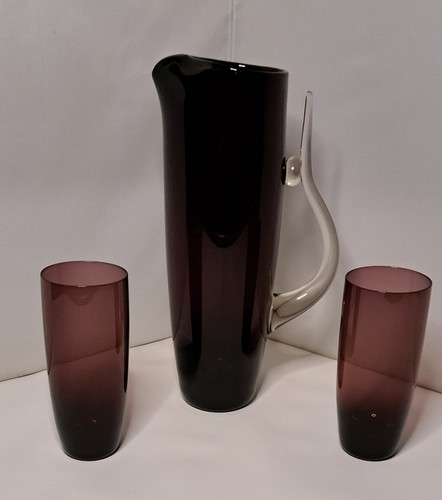 Vintage amethyst glass pitcher - vintage,