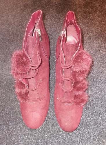 Ladies faux suede burgundy - ,