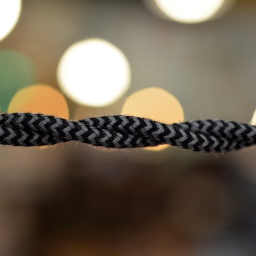 Smoked steel twisted wire - smoked, lamp