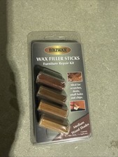 Briwax Wax Filler Sticks, Furniture Repair Kit, Medium Wood