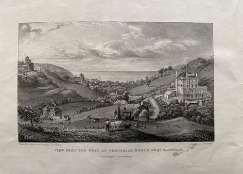 1825 antique print hastings - antique, print;