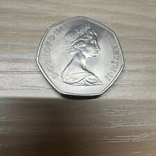 1969 Old Large Britannia 50p Fifty pence Coin Elizabeth II Aunc