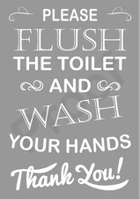Flush the toilet METAL SIGN WALL PLAQUE bathroom wash hands loo Tin Gift Retro