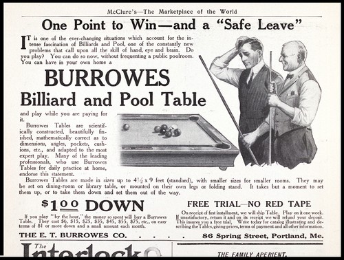 1912 burrowes billiard and - 1912,