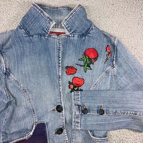 Vintage denim patch jacket - denim,