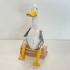 Wooden Duck Hand Carved & Painted Shelf Sitter 36 cm Shabby Chic.....