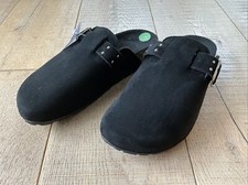 BNWT Sergio Todzi Black Fabric Faux Suede Mule Slider Slipper Size 7 / 40