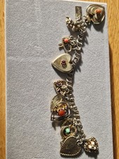 1950s Signed Jewelcraft Charm Bracelet Gold Tone