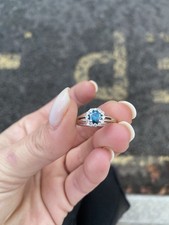 18k White Gold. Blue diamond ring .48 carat  