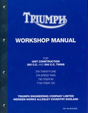 Triumph Workshop Manual Tiger 100 90 Daytona 1964-74 350 500 3TA 5TA Motorcycles